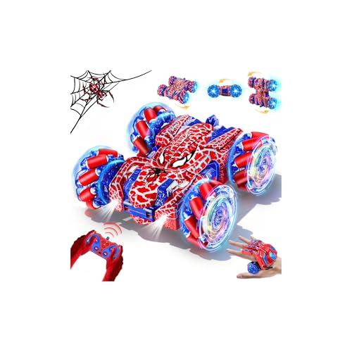 Kssvzz Spider Macchina Telecomandata per Bambini,2.4Ghz Monster Truck con Sensore di Gesti,4WD RC Auto Acrobatica con Luci e 360° Ruotare,Giochi Regalo Compleanno Natale Bambino 3-12 Anni