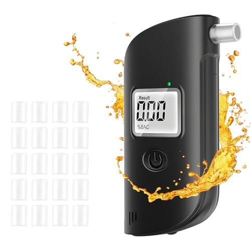 Etilometro Portatile Certificato Alcol Test Professionale con Display LCD Digitale Incluso 20 ugelli Etilometro Portatile Personale per Uso Domestico e Professionale