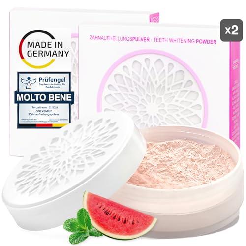 Polvere sbiancante per denti Onlysmile per denti bianchi | Sbiancamento dei denti e polvere sbiancante con effetto pulente visibile | sbiancamento dei denti