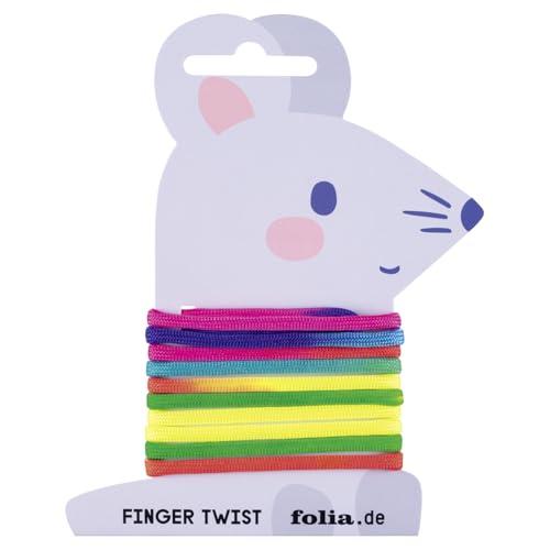 Folia 33177 Finger Twist - Ripiglino, Gioco a Filo, Effetto Arcobaleno, Circa 160 cm di Lunghezza, Gioco per Dita, per Ragazzi e Ragazze a Partire dai 5 Anni