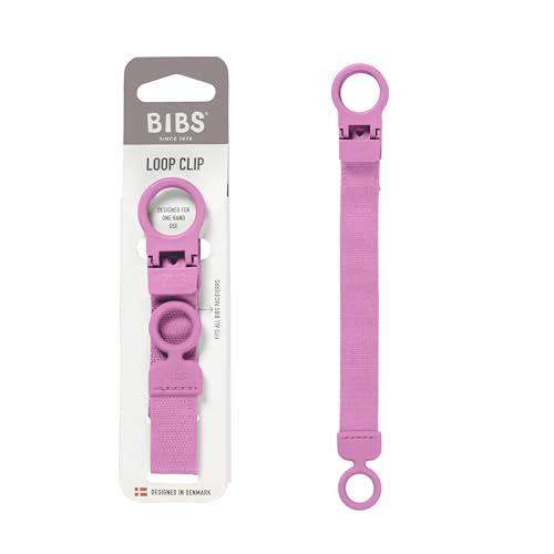 Clip per ciuccio BIBS Loop - Elegante e sicuro, utilizzabile con una sola mano, si adatta a tutti i BIBS e alla maggior parte delle marche, lavabile in lavatrice, età 0+ - Bubblegum