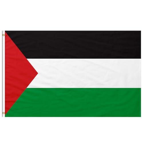 Longivia® Bandiera Palestina Grande 150x90 con 2 Occhielli Alta Qualità Resistente alle Intemperie علم فلسطين Bandiera Palestinese per Esterno da Balcone Stadio ed Eventi - Palestine Flag