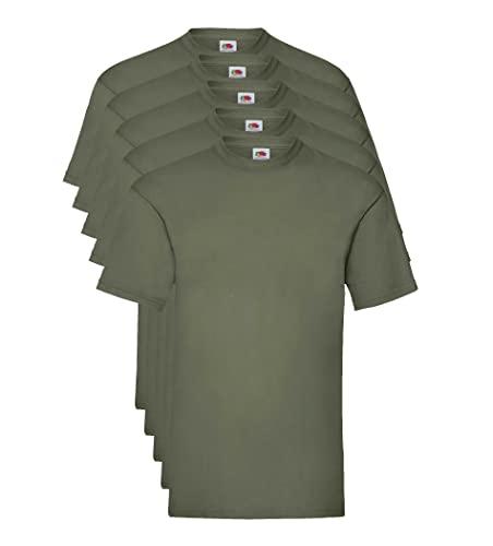 Fruit of the Loom Valueweight 5 Pack T-Shirt, Verde (Classic Olive 59), Medium (Pacco da 5) Uomo