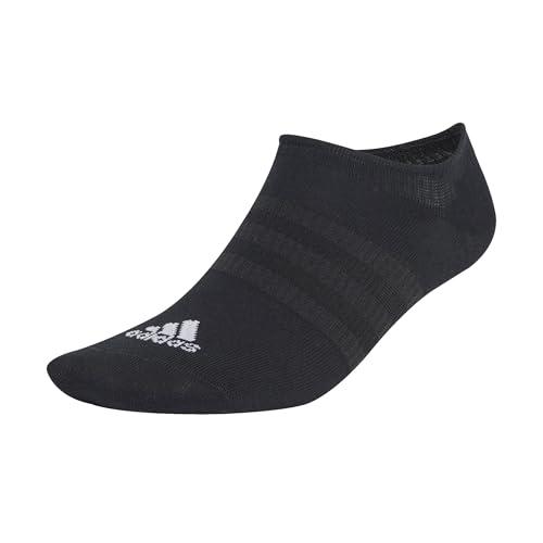 adidas Unisex - Adulto Thin and Light No-Show Socks 3 Pairs, Black / White, 10.5-12.5