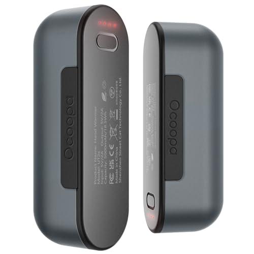 OCOOPA Scaldamani Ricaricabile, 2 * 5000mAh Scaldamani Magnetico Diviso, Riutilizzabile Elettrico Scaldamani USB Portatile Power Bank, Calore con 4 Livelli per Raynauds e all'Aperto