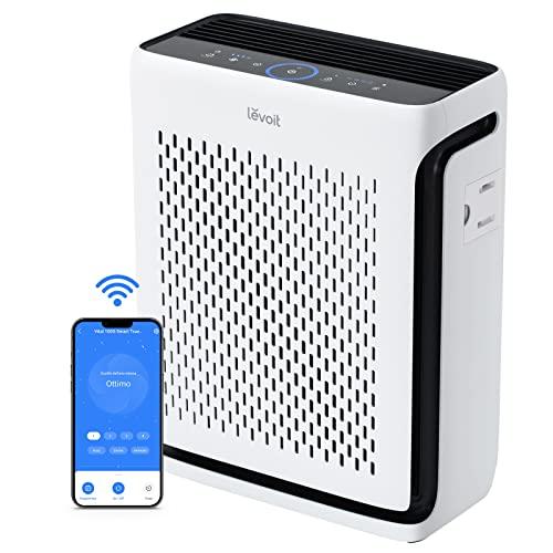 LEVOIT Smart Purificatore d'Aria, CADR 240 m³/h, Sensore di Luce e Polvere, Modalità Animale tramite App, fino a 52㎡, 23 dB, Filtro HEPA contro 99,97% di Allergie, Polline, Peli di Animali e Odori