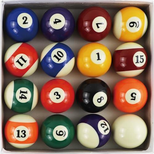 SusggO Scatola di palline da biliardo professionale palla da biliardo standard - Set completo di palline da biliardo americane (16 palline da 57,2 mm)