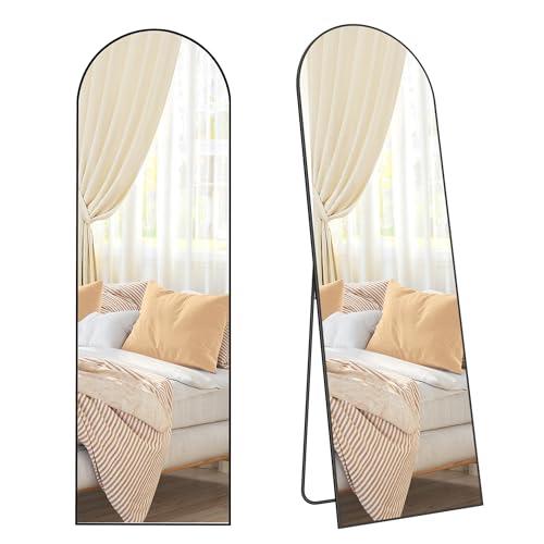SONGMICS Specchio a Figura Intera, 160 x 50 cm, Specchio da Terra ad Arco con Supporto, Cornice in Lega di Alluminio, Vetro Temperato, Camera da Letto Soggiorno, Nero Inchiostro LFM031B01
