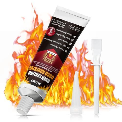ALLONY Silicone Alta Temperatura, Sigillante Alte Temperature, Silicone Nero Alte Temperature, Adatto per la Sigillatura ad Alta Temperatura di Vari Tipi di Caminetti e Stufe, 100 ml, Nero