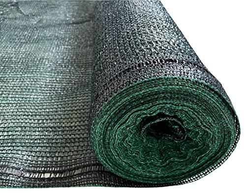 Rete Ombreggiante oscurante frangisole ad alta schermatura (90%) con cimosa e asole ideale per giardini, parcheggi, balconi, rimessaggi | 2x10 Metri Verde