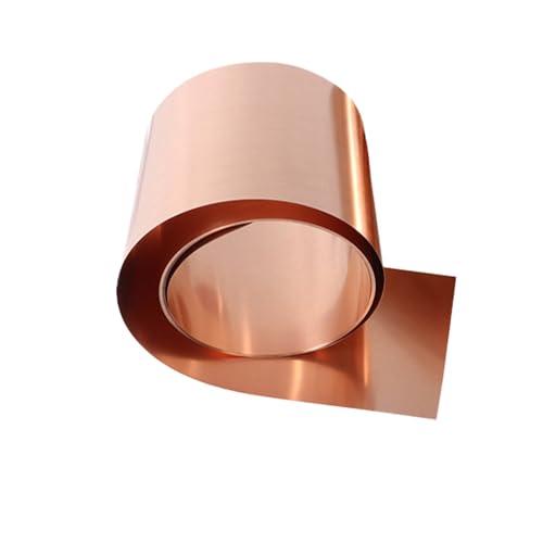 Godneei Lamiera in rame puro 0,5 mm, Rame in foglio 99,9%, Lamiera metallica flessibile per lavori fai-da-te, conduttività elettrica, saldatura, Rame in rotolo 1 metro