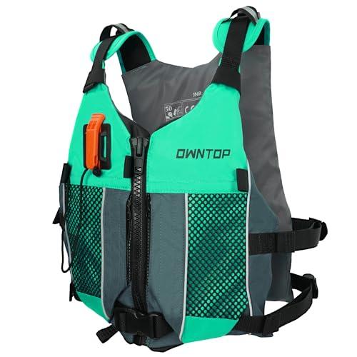 Owntop Aiuti per La Galleggiabilità per Adulti e Adolescenti con Zaino Idratazione, Fischietto e Tasche - Giubbotto Galleggiante Regolabile Gilet da Nuoto Unisex per Paddleboard, Kayak, Pesca, Vela