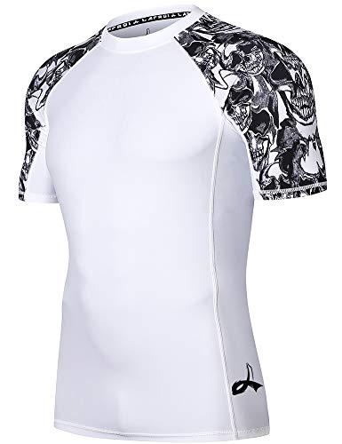 LAFROI Protezione antirottura a Compressione da Uomo UPF 50+ a Maniche Corte Skull Size MD