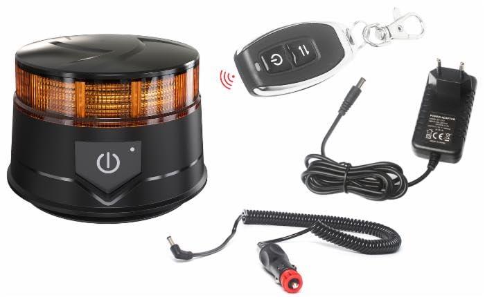 Lampeggiante LED Ama Magnetico 12/24V con Telecomando e Batteria