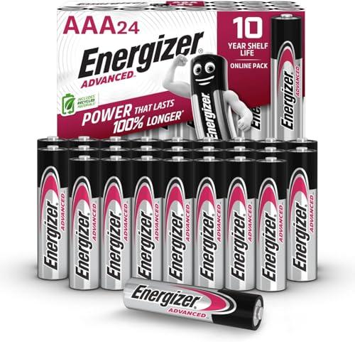 Energizer Advanced - Pile AAA (Confezione da 24) - Batterie Alcaline 1,5 V - Potenza Che Dura 100% Di Extra Durata - Made in EU - 0% imballaggio privo di plastica [Esclusiva Amazon]