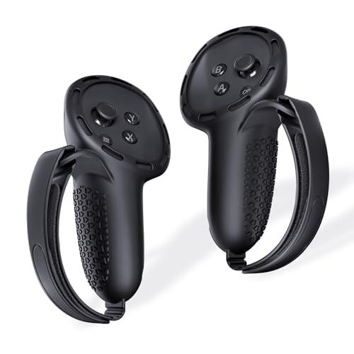 SUPERUS Coperture per Impugnature del Controller per Meta Quest 3S/Quest 3, Texture Antiscivolo - Regolabili Silicone Coperture per Impugnature del Controller