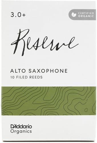 D'Addario Organic Reserve Alto Ance per Sassofono - Ance per Sax - La prima e unica Ancia Biologica - 3.0+ La Forza, 10 Pacchetto