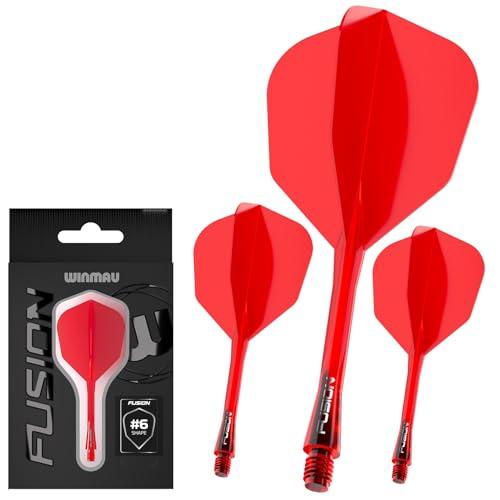 WINMAU Freccette Fusion Sistema Integrato di Volo e Albero - No.6 Forma e Design - Rosso, Media Lunghezza