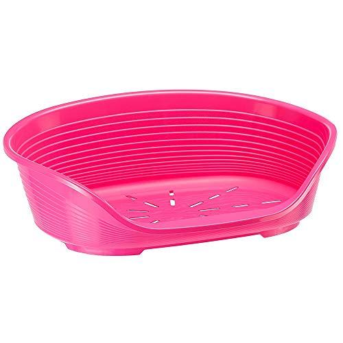 Ferplast Cuccia in Plastica per Cani e Gatti, SIESTA DELUXE 4, 61.5 X 45 X H 21.5 cm, Rosa