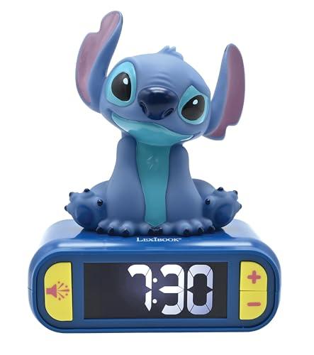 Lexibook Lexibook-RL800D, Disney, Sveglia Notturna Stitch, Suoni e Melodie, Schermo LCD retroilluminato, Luminoso, Snooze, Blu, Colore, RL800D