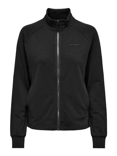 ONLY Onpmelina LS Hn Zip Swt Noos Felpa, Nero, L Donna