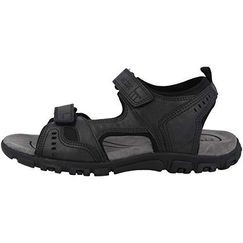 Geox Uomo Sandal Strada A, Sandali Uomo, Nero, 43 EU