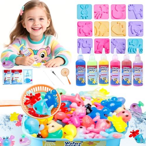 Balakaka Magic Water Elf con 6 Gel Colorati, Kit Creativo 3D Magic Gel con Formine Colorato Creatura Marina, Giocattolo Acquatico Fatto a Mano Regalo per Bambini 3+ Anni