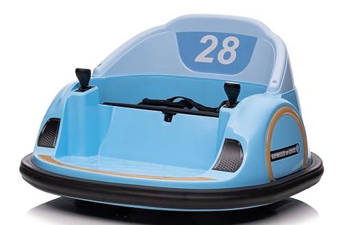 Autoscontro Elettrico 12V per Bambini Giostrina Bumper Car girevole 360 con Telecomando Cintura di Sicurezza Luci a Led Blu