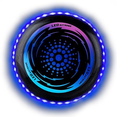 HUIKUANGEU Frisbee a LED Luminoso,Frisbee a Disco Volante Morbido in Tessuto con 49 LED,Frisbee Unisex-Youth,Frisbee da Competizione Funsport,per Adulti Bambini Spiaggia Prato Ricreativo.