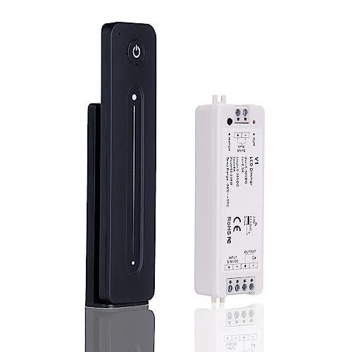 JOYLIT Dimmer LED con Telecomando RF, Regolatore Dimmer a Montato a Parete per DC 5V-36V 8A Striscia LED Monocolore Regola la Luminosità ON/OFF, Tocco Sensibile, Senza Sfarfallio