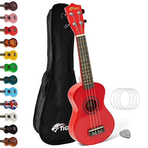 TIGER Principianti e Ukulele Soprano, Ukulele e Borsa, Rosso