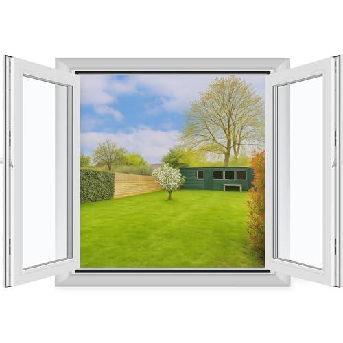 MYCARBON Zanzariera per Finestra Adesiva Zanzariera Finestra(1 Pezzo 150x180cm Nero)