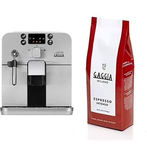 Gaggia Brera Silver, Caffè in Grani o Macinato, RI9305/01, 1400W, Silver, 100% Made in Italy Caffè In Grani Espresso Intenso, 1000 gr