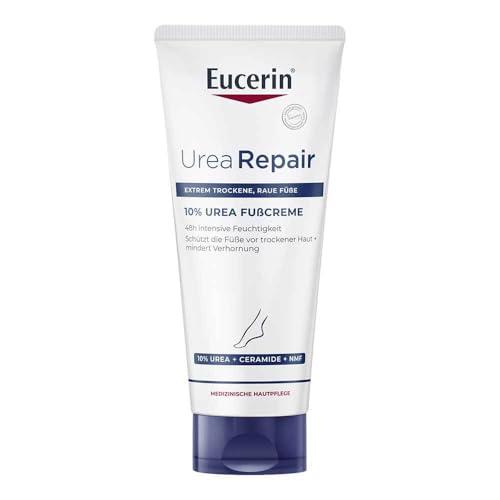 Eucerin Urea Repair Crema Piedi 10% 100 ml, Crema talloni e piedi idratante 48h, Formula con 10% Urea e Ceramidi per un sollievo immediato dalla pressione dei calli pelle secca e screpolata