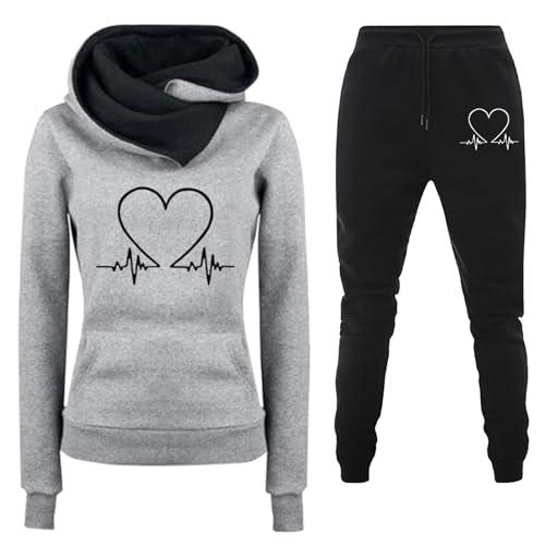 Tuta Donna Sportiva Curvy Comode Felpa Con Cappuccio E Jogging Pantaloni Tute 2 Pezzi Leggera Invernale Tuta Palestra Set Abbigliamento Elegante Firmate Completo Fitness Passeggio Da Casa Tracksuit
