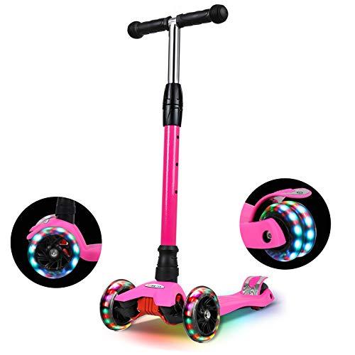 IMMEK Monopattino per Bambini a 3 Ruote con Ruote Lampeggianti LED - Manubrio Regolabile, Kids Scooter, Regalo per Bambini