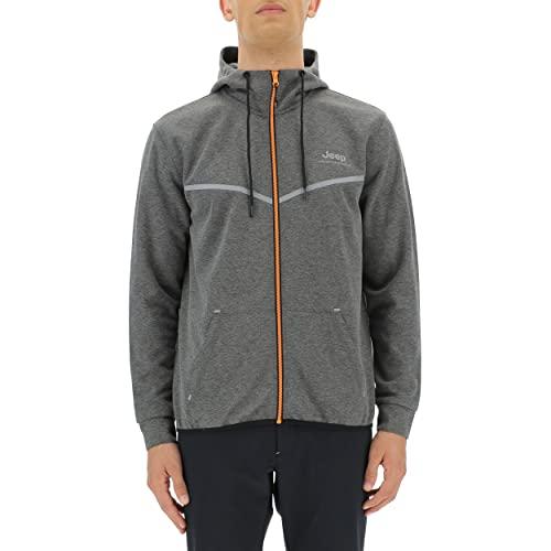 JEEP O102620-G419 XP GIACCA TECH SWEAT CON CAPPUCCIO E TASCA FRONTALE JX22A Uomo Dark Grey Mel/Black S