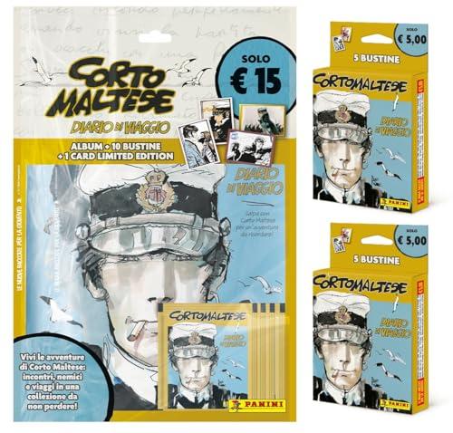 Corto Maltese: Diario di Viaggio - Sticker e Trading Card Collection - Super Starter Pack Panini [Album + 20 Bustine + 3 Card Limited Edition]