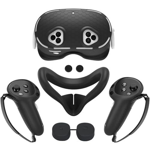 Set di cover in silicone per MetaQuest 3S Include viso, impugnatura con coperchio batteria aperto, custodia VR Accessori VR: manicotti protettivi in silicone