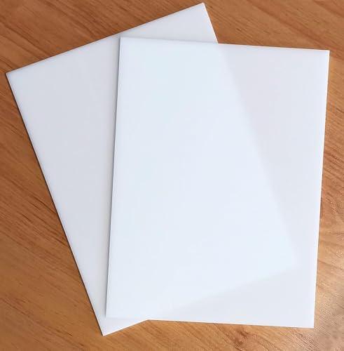 GOYAPRINT Lastra in Metacrilato Acrilico Bianco Opale 5MM A3 Foglio di Plastica Dura Diverse Misure (2, 29,7 x 42 cm)