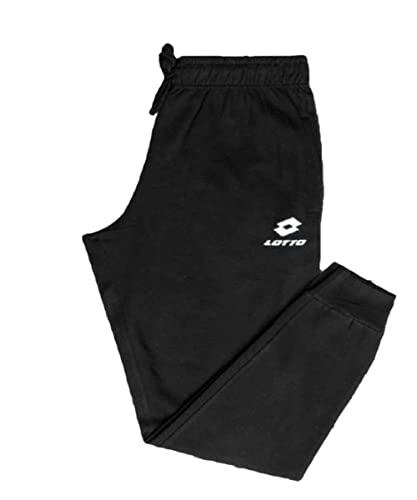 Lotto Pantalone Tuta Uomo LA 1105 Felpa, con Polsino al Fondo. Nero XXL (LA1105)