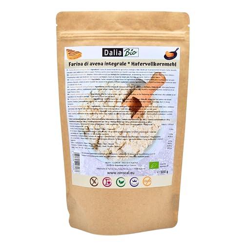 Dalia - Farina Integrale di Avena Bio 500g | Senza Glutine | Fonte di Fibre e Proteine | Origine Italia | Per Dolci, Pane, Porridge e Ricette Fit | Qualità Premium