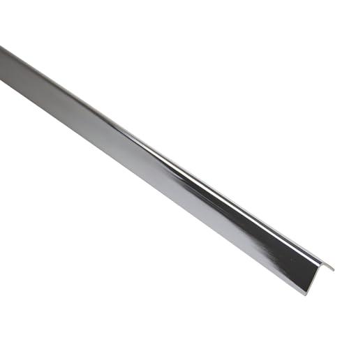 Profilo Angolare in Alluminio da 2 Metri | Finitura Cromo Lucido e Satinato | 6 Misure Disponibili per Rifiniture Perfette (Cromo Lucido, 10 x 10 mm)