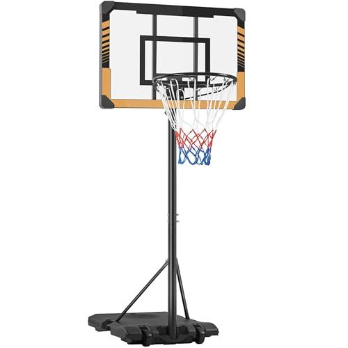 Yaheetech Canestro Basket Esterno Interno Camera Portatile con Colonna Tabellone Canestro Altezza Regolabile 226-256 cm