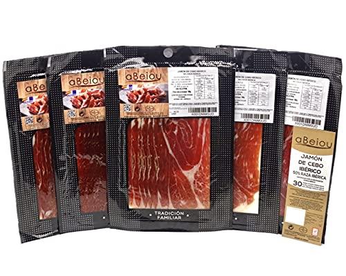 aBeiou. 500gr PROSCIUTTO IBERICO AFFETTATO. Stagionato +30 mesi a Guijuelo (spagnolo). Certificato di garanzia Hycer. Confezione 5 sacchetti da 100gr