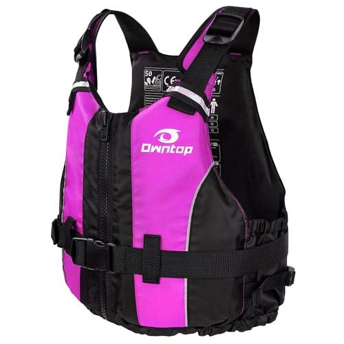 Owntop Aiuti di Galleggiamento Adulti, Schiuma Giubbotto di Galleggiamento con Cinturino all'imbracatura Tasca Interna Unisex per Paddleboarding Kayak SUP Pesca - Rosa XS/S