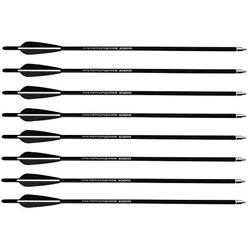 SHARROW 12pcs Frecce Balestra Bulloni Freccia di Carbonio 22 Pollici Frecce per Balestra Crossbow Arrows (Nero, 22 Pollici)
