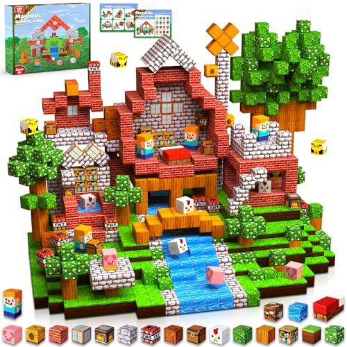 Goody King Costruzioni Magnetiche, 100 Pezzi Cubi Magnetici per Bambini, Giocattoli Magnetici Creativi Montessori da 3 4 5 6 7 Anni Ragazzo e Ragazza Magnetic Building Blocks Regali di Bambini