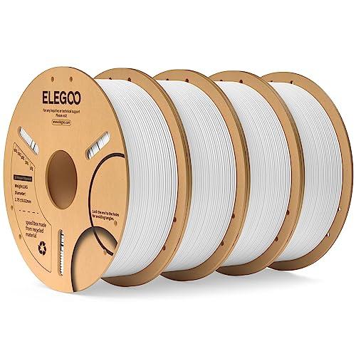 ELEGOO Filamento PLA 1.75mm Bianco 4KG, Filamento per Stampante 3D, Precisione Dimensionale +/- 0.02mm, Filamento per La Maggior Parte delle Stampanti 3D