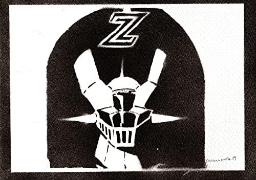 moreno-mata Autentici Graffiti Fatti a Mano Robot Mazinger Z Handmade Poster Anime e Manga Quadri Moderni Soggiorno Decorazione Parete Regalo Uomo e Donna
